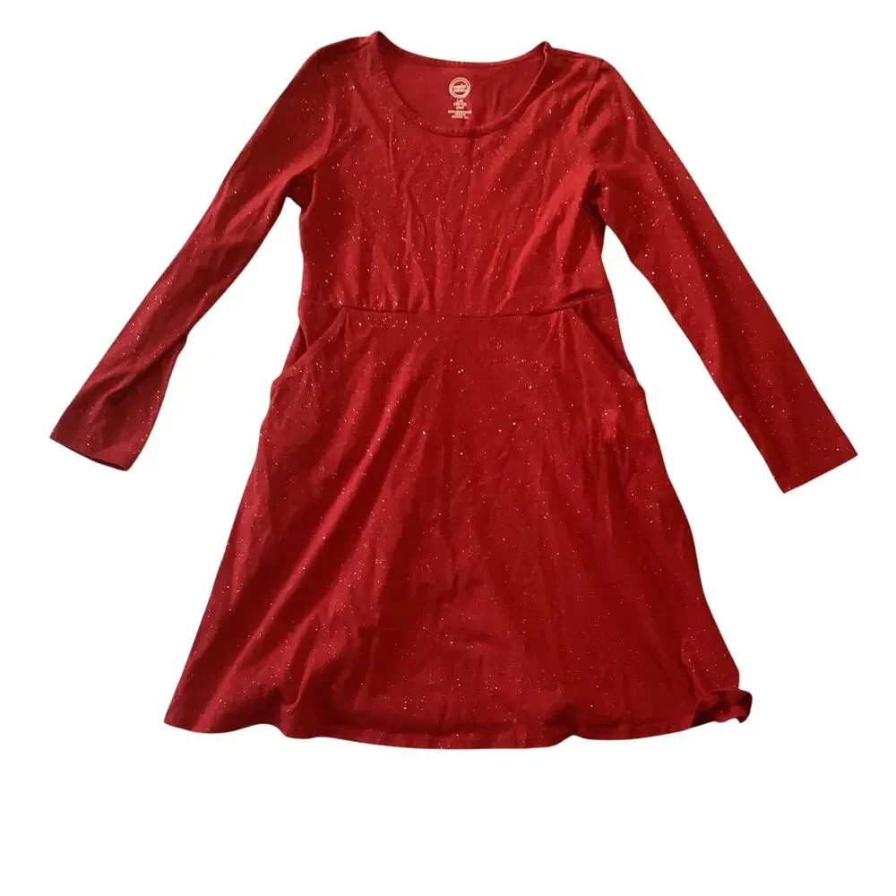 Wonder Nation Red Glitter Dress